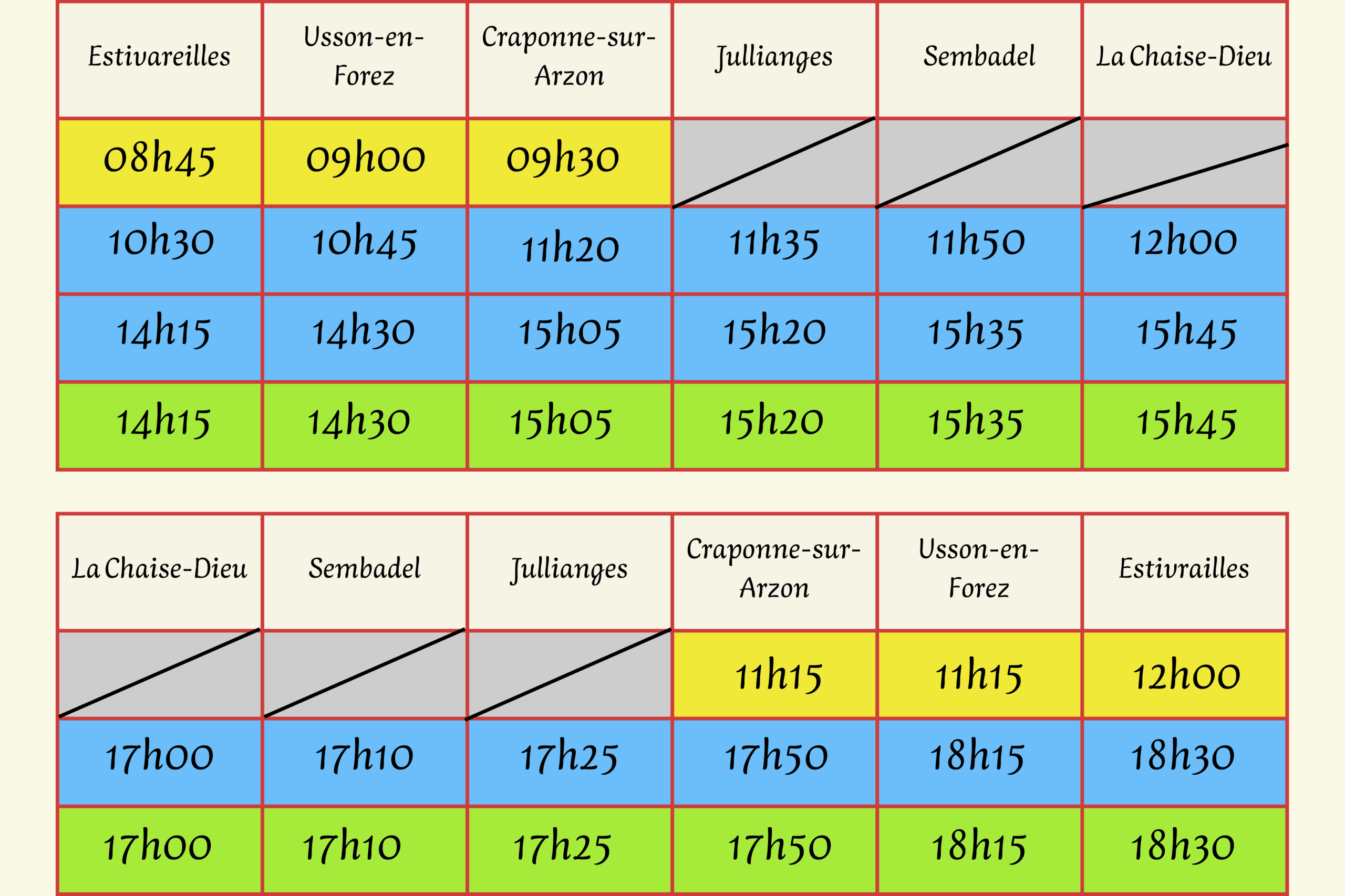Horaires
